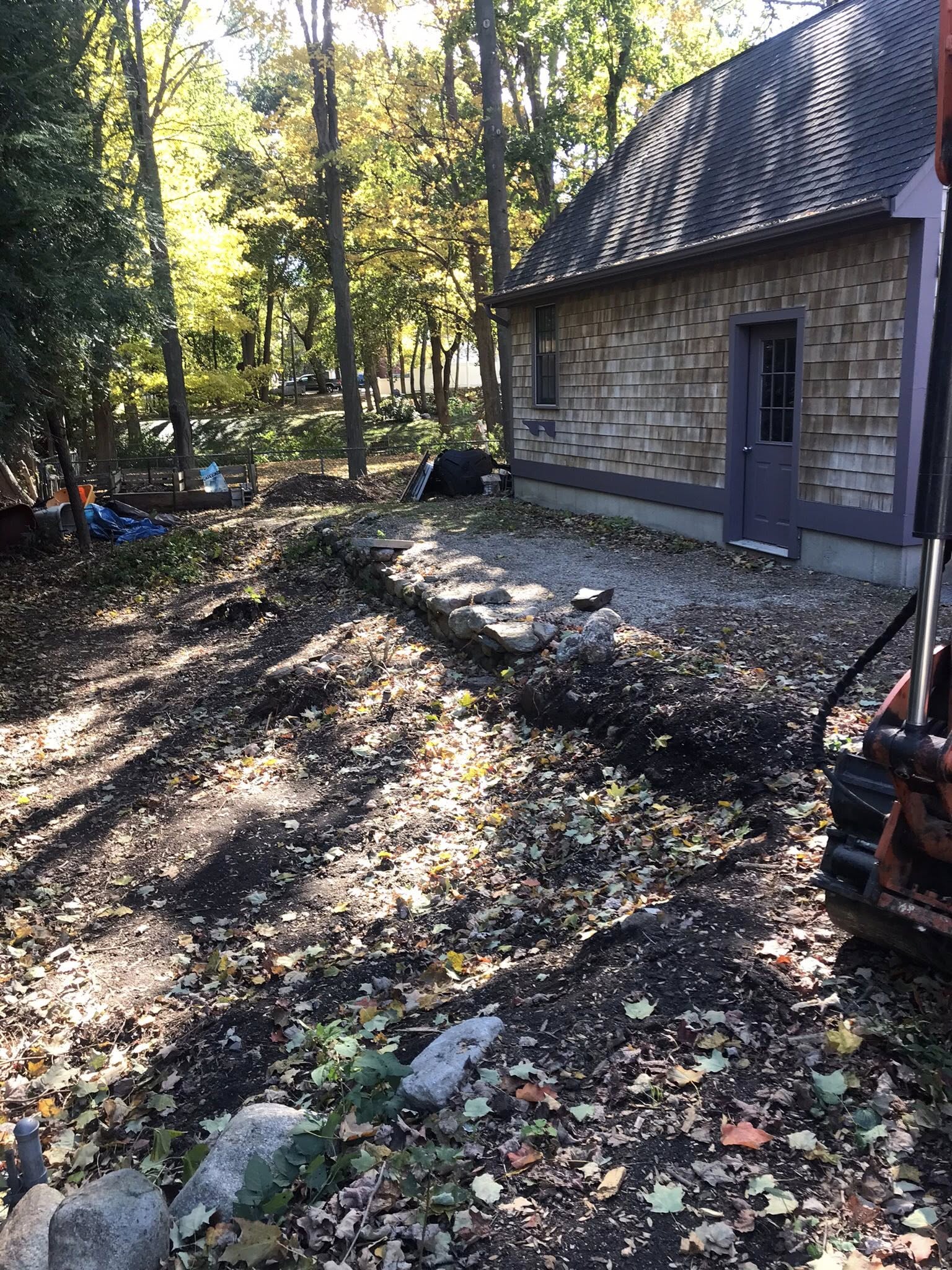 Rough terrain before grading